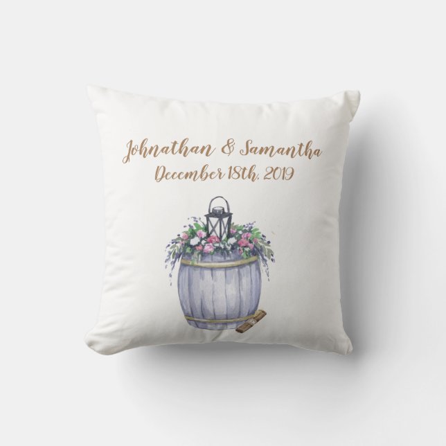 Cojín decorativo personalizado de 16"x16" País de  (Anverso)