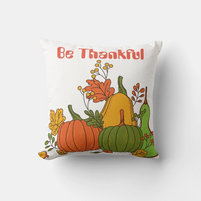 Cojín decorativo personalizado de Acción de Gracia (Anverso)