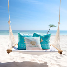 Personalizado de agua marina Monograma Beach House