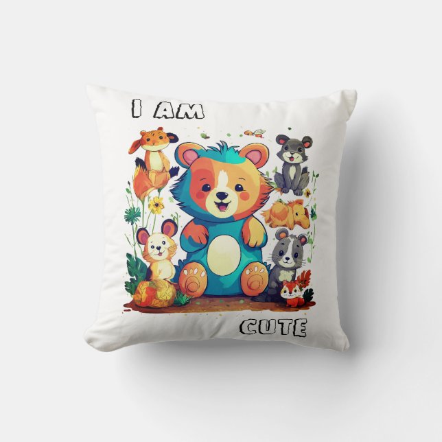 Cojín Decorativo Personalizado de animales de compañía nueva, soy l (Anverso)