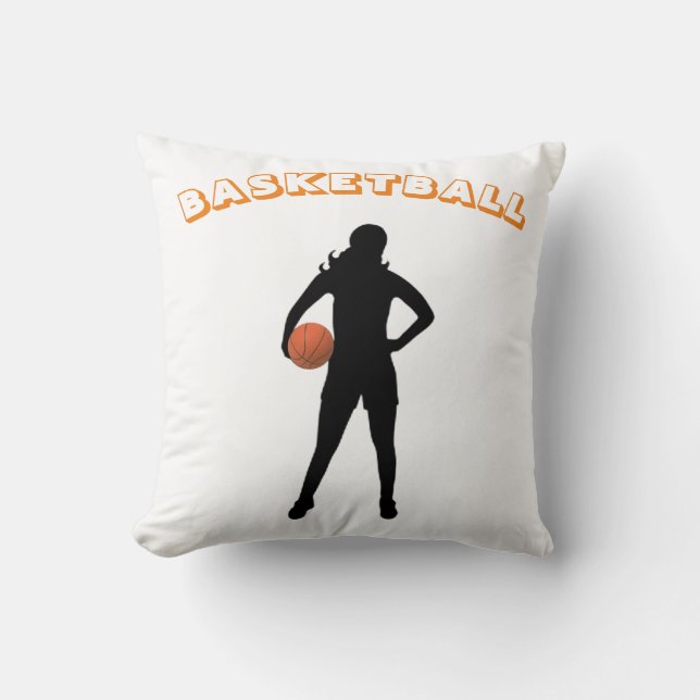 Cojín decorativo Personalizado de baloncesto chica (Anverso)