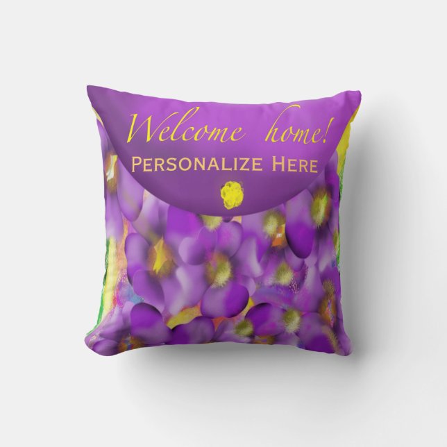 Cojín decorativo personalizado de bienvenida (Anverso)