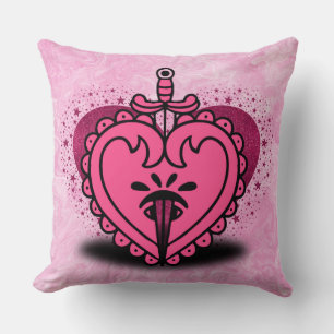 Cojín Decorativo Personalizado de Bonito de corazón rosado
