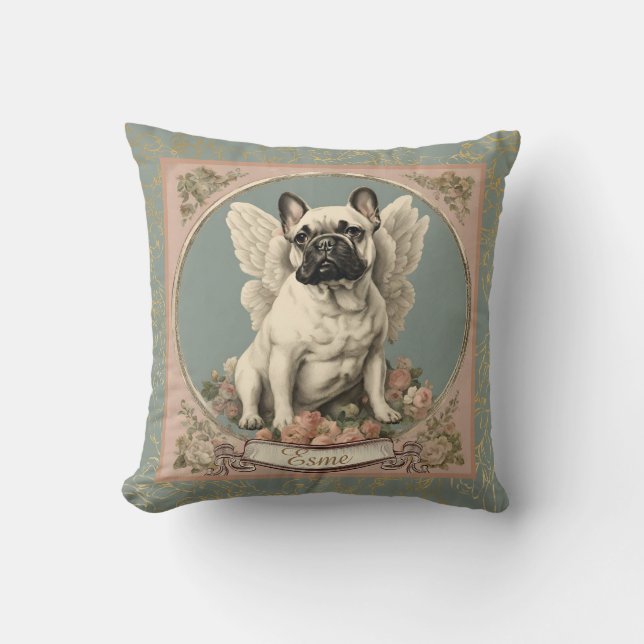 Cojín decorativo personalizado de Bulldog francés  (Anverso)