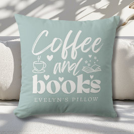 Cojín Decorativo Personalizado de Café y Amantes del Libro