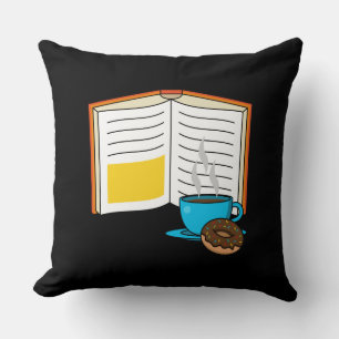 Cojín Decorativo Personalizado de Café y Donut para Libros