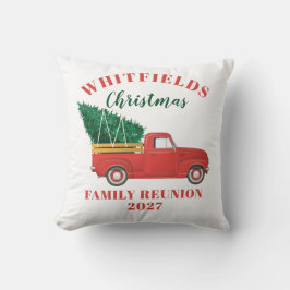 Cojín Decorativo Personalizado de Camión Rojo de Navidades de cabin