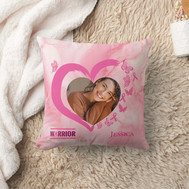 Cojín Decorativo Personalizado de cáncer de mama moderno Nombre de  (Manta)