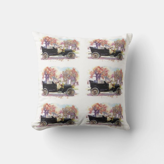 Cojín Decorativo Personalizado de coches de época pillow (Anverso)