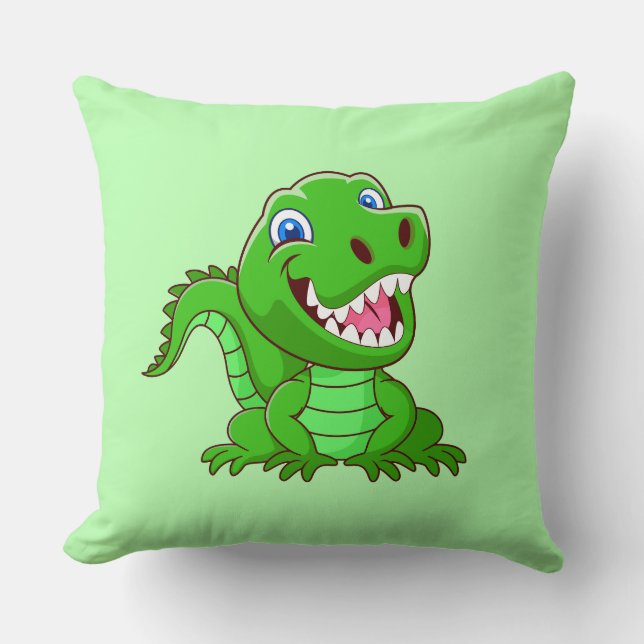 Cojín Decorativo Personalizado de cocodrilos sonrientes-64836 (Anverso)