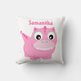 Cojín Decorativo Personalizado de dinosaurios cúbicos niños rosados
