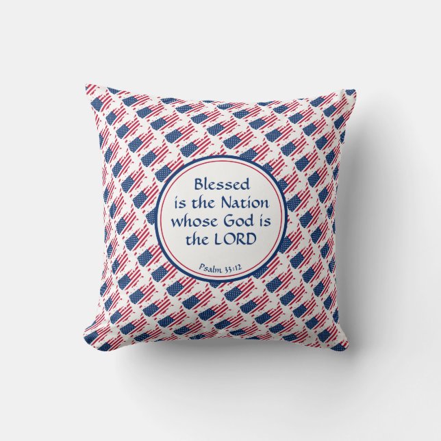 Cojín Decorativo PERSONALIZADO de EE.UU. Scripts Bandera estadounid (Anverso)