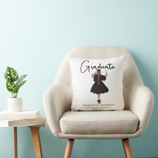 Cojín Decorativo Personalizado de escritura Casual Moderno Graduado (Silla)