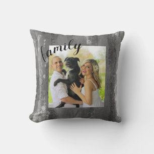 Cojín Decorativo personalizado de foto añada tu propio gris persona