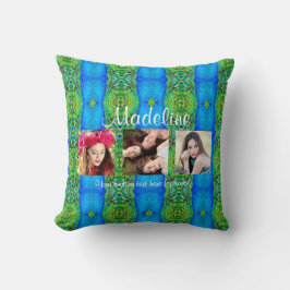 Cojín Decorativo Personalizado de fotos plantilla de texto de pavo