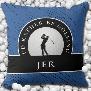 Cojín Decorativo Personalizado de golf Golfer Monograma Silhouette