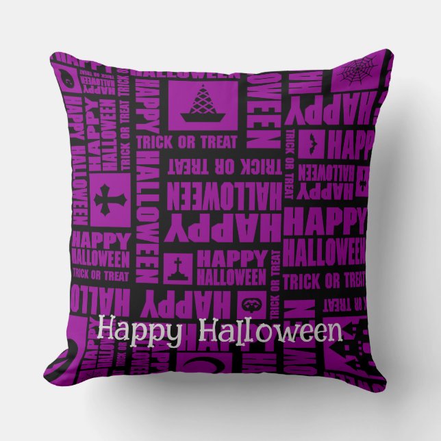 Cojín Decorativo Personalizado de Halloween Whimsical Guay Funny Pu (Anverso)