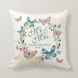 Cojín decorativo personalizado de la boda de la