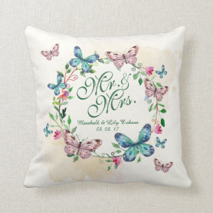 Cojín decorativo personalizado de la boda de la