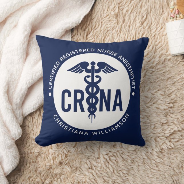 Cojín Decorativo Personalizado de la CRNA Certificado de enfermero  (Manta)