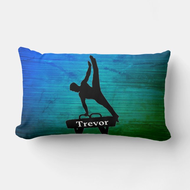 Cojín decorativo personalizado de la gimnasia masc (Anverso)