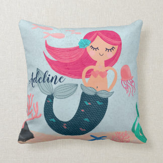 Cojín decorativo personalizado de la sirena