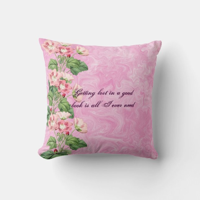 Cojín decorativo Personalizado de las flores rosad (Anverso)