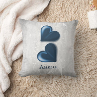 Cojín decorativo personalizado de los corazones az