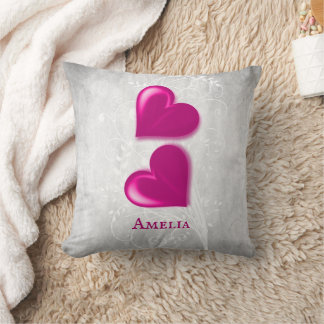 Cojín decorativo personalizado de los corazones ma