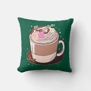 Cojín Decorativo Personalizado de malvaviscos de chocolate caliente