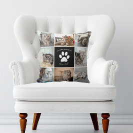 Cojín Decorativo Personalizado de memoria de gato Mascota papel de