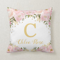 Personalizado de Monograma Floral de Rubor Gold