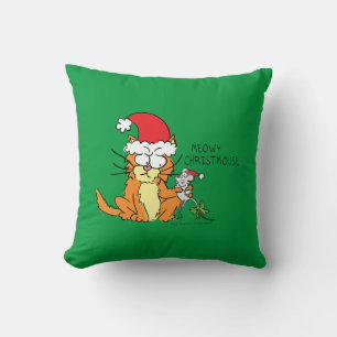 Cojín Decorativo Personalizado de Navidades divertidos con gato Rat