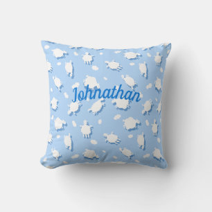Cojín Decorativo Personalizado de nubes y nalgas onduladas (azules)