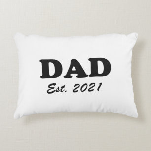 Cojín Decorativo Personalizado de papá Fecha establecida blanco neg