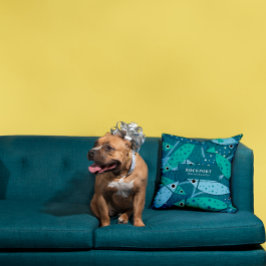 Cojín decorativo personalizado de patrón de pescad