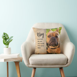 Cojín Decorativo personalizado de perro agrega tu propia foto y tex