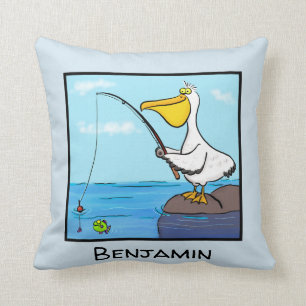 Cojín Decorativo Personalizado de pesca feliz