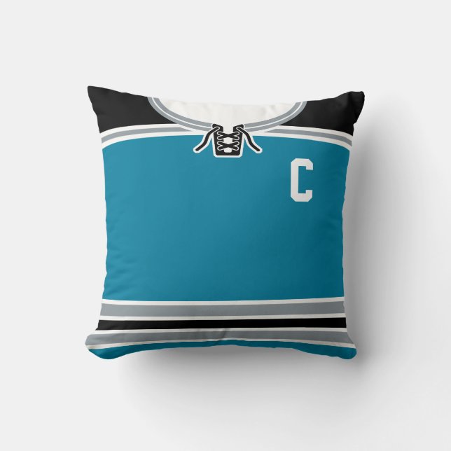 Cojín Decorativo Personalizado de plantilla de Jersey de hockey de  (Anverso)