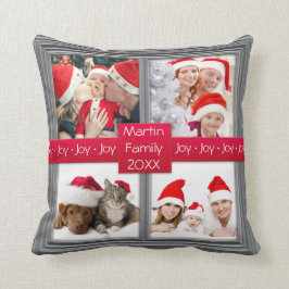 Cojín Decorativo Personalizado de plata del collage de fotos el |