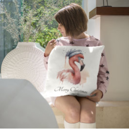 Cojín Decorativo Personalizado de Santa Claus Snowbird Flamingo