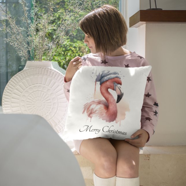 Cojín Decorativo Personalizado de Santa Claus Snowbird Flamingo (Subido por el creador)