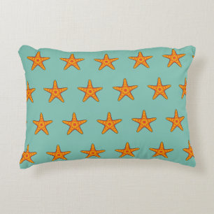 Cojín Decorativo Personalizado de Starfish Naranja Cute