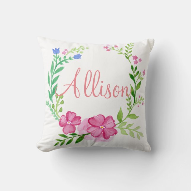 Cojín Decorativo Personalizado De Vértigo Floral (Anverso)