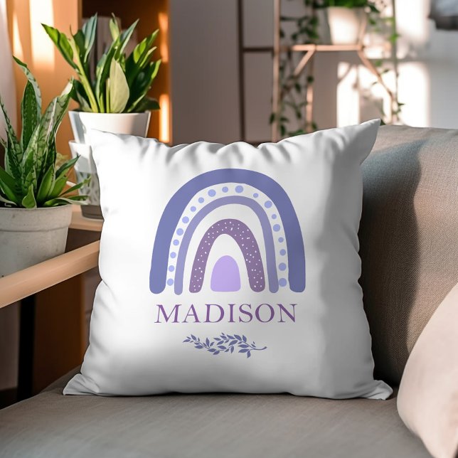 Cojín decorativo personalizado del arcoiris violen (Subido por el creador)