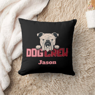 Cojín Decorativo Personalizado del Bulldog de la tripulación de per
