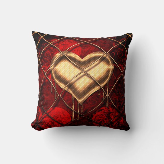 Cojín Decorativo Personalizado del Corazón Gótico (Anverso)