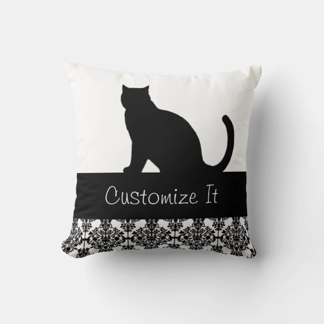 Cojín Decorativo Personalizado del guarnecido de damasco para gato  (Anverso)