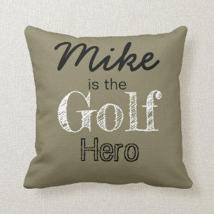 Cojín decorativo personalizado del héroe del golf