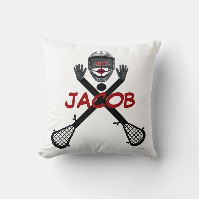 Cojín Decorativo Personalizado del jugador personalizado Lacrosse (Anverso)